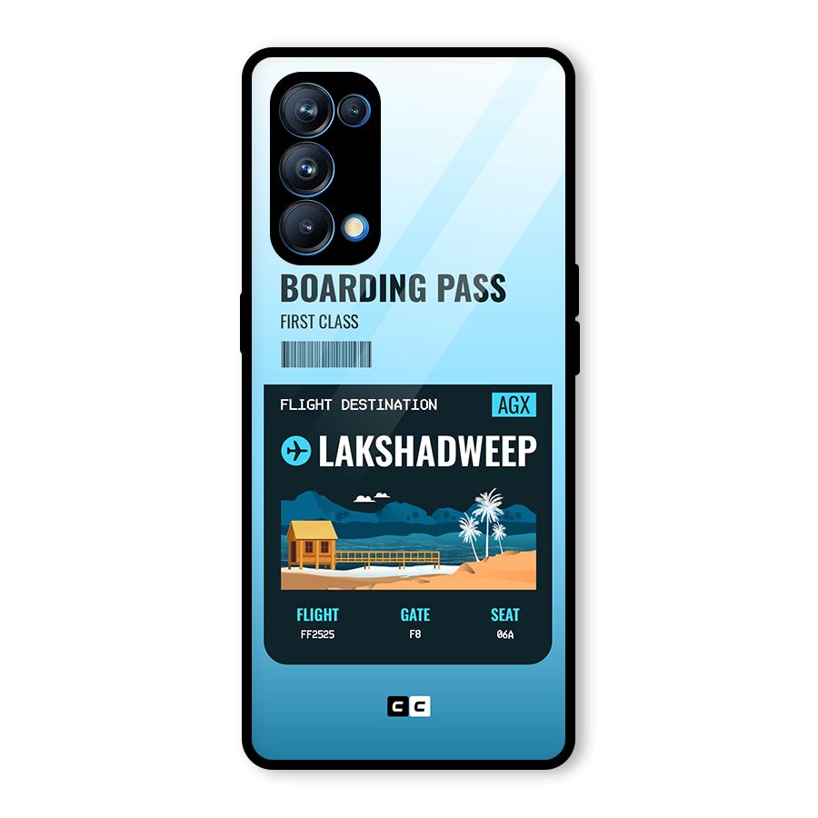 Lakshadweep Boarding Pass Glass Back Case for Oppo Reno5 Pro 5G