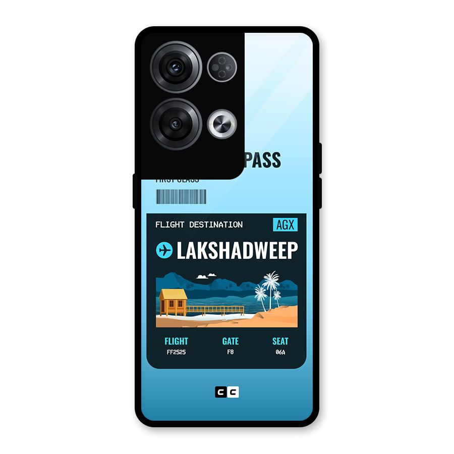 Lakshadweep Boarding Pass Glass Back Case for Oppo Reno8 Pro 5G