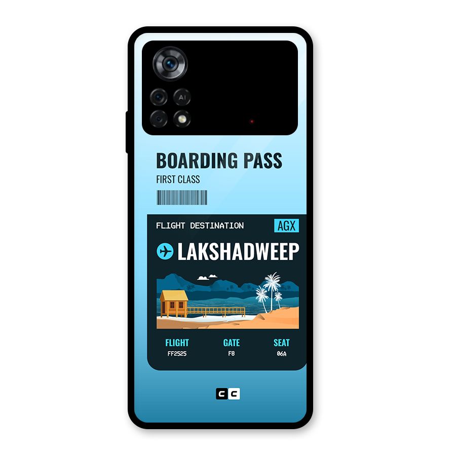 Lakshadweep Boarding Pass Glass Back Case for Poco X4 Pro 5G