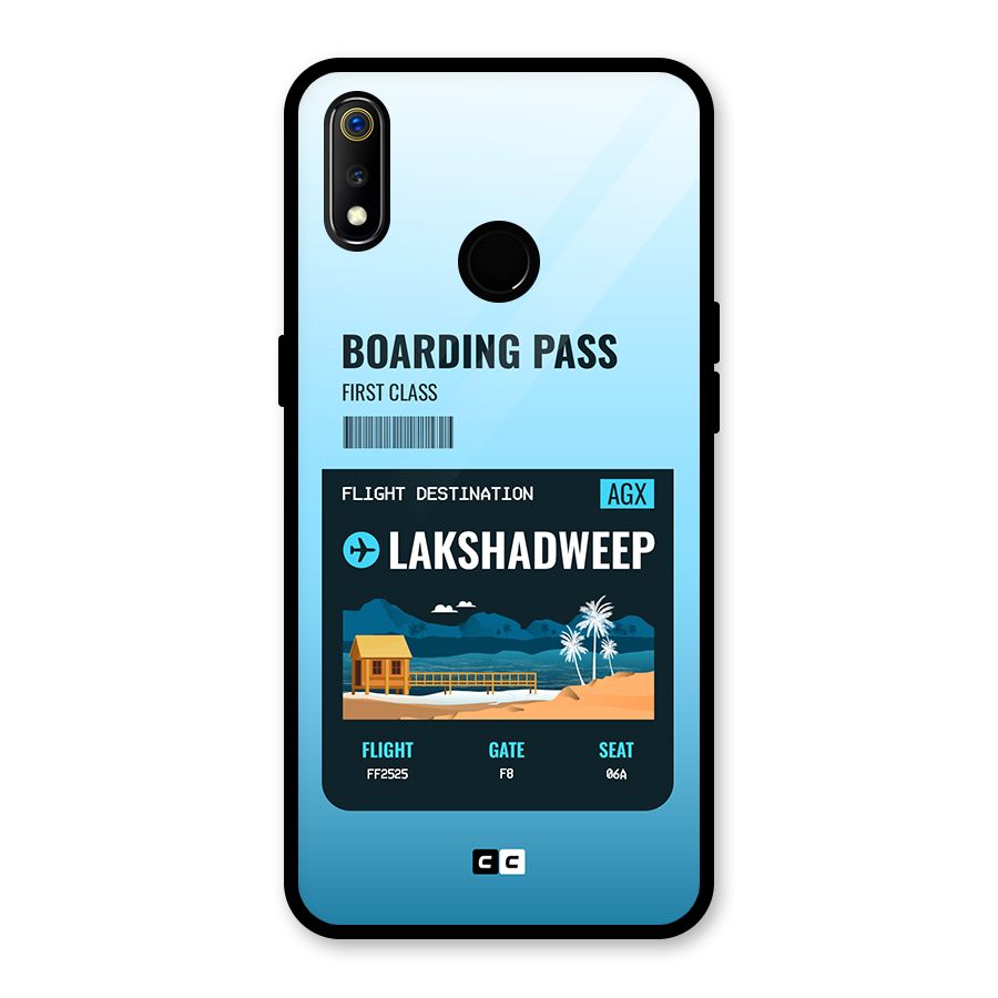 Lakshadweep Boarding Pass Glass Back Case for Realme 3