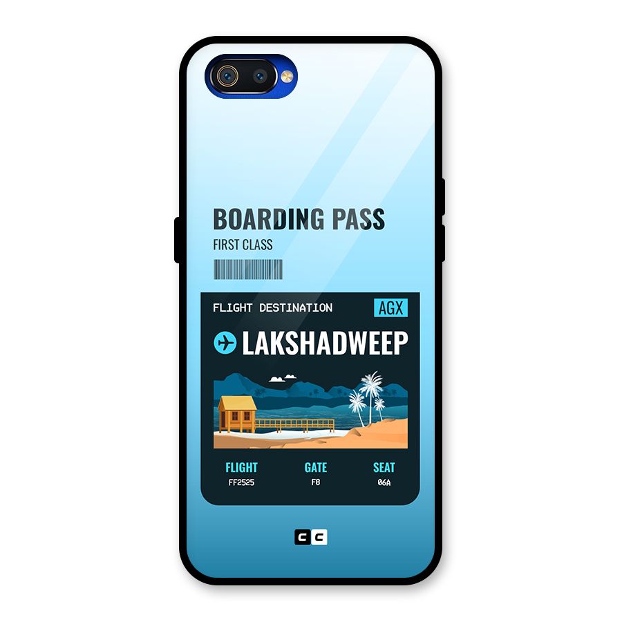Lakshadweep Boarding Pass Glass Back Case for Realme C2
