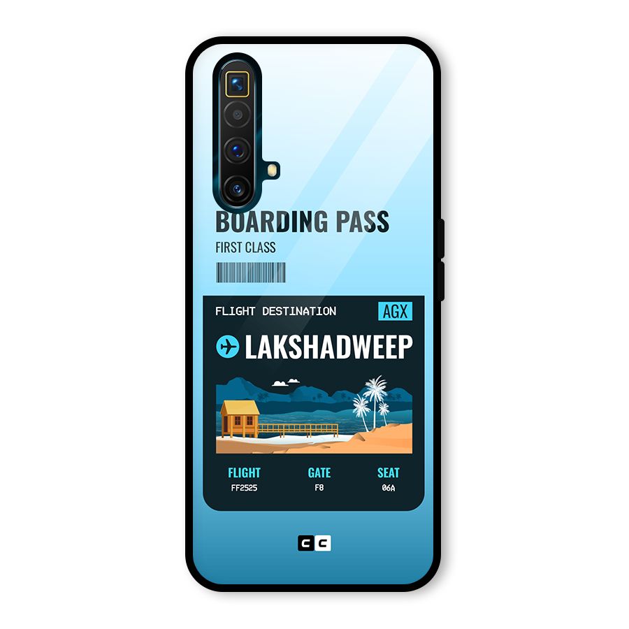 Lakshadweep Boarding Pass Glass Back Case for Realme X3