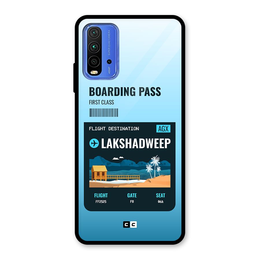 Lakshadweep Boarding Pass Glass Back Case for Redmi 9 Power