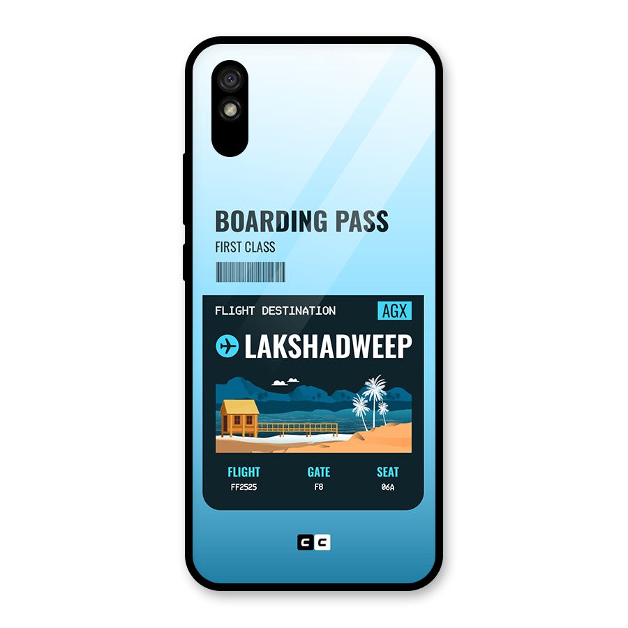 Lakshadweep Boarding Pass Glass Back Case for Redmi 9i