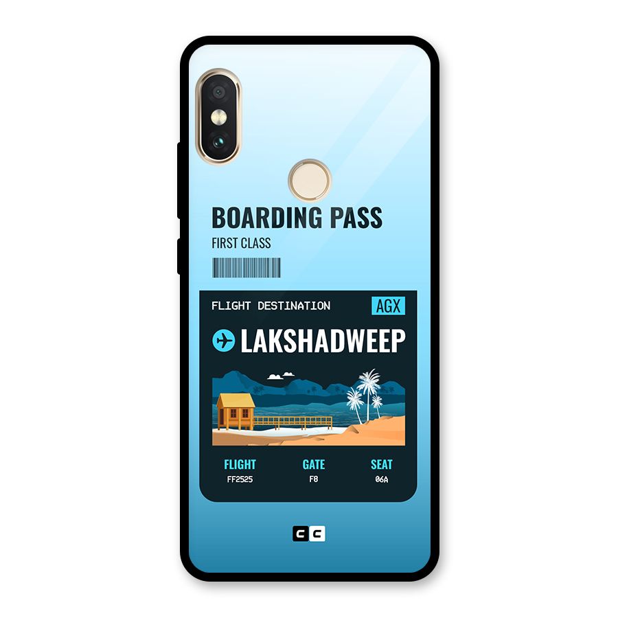 Lakshadweep Boarding Pass Glass Back Case for Redmi Note 5 Pro