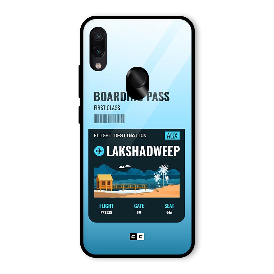 Lakshadweep Boarding Pass Glass Back Case for Redmi Note 7 Pro