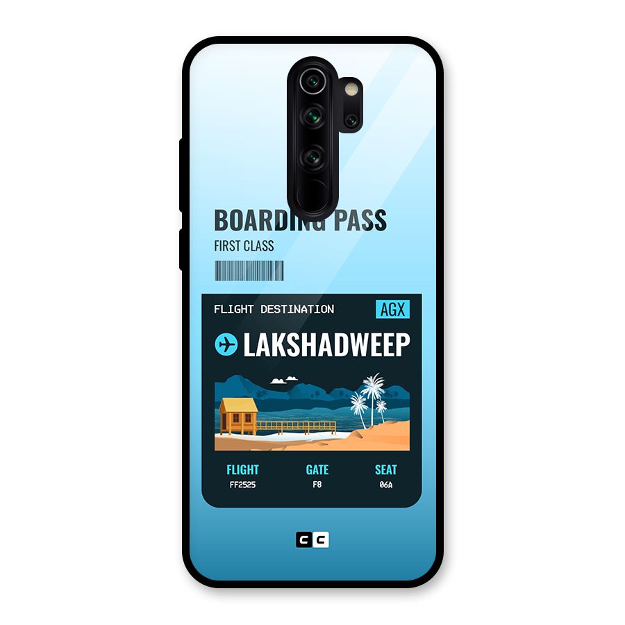 Lakshadweep Boarding Pass Glass Back Case for Redmi Note 8 Pro