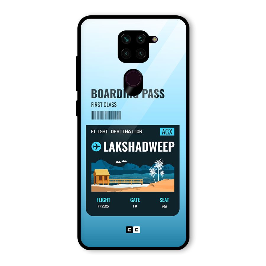 Lakshadweep Boarding Pass Glass Back Case for Redmi Note 9