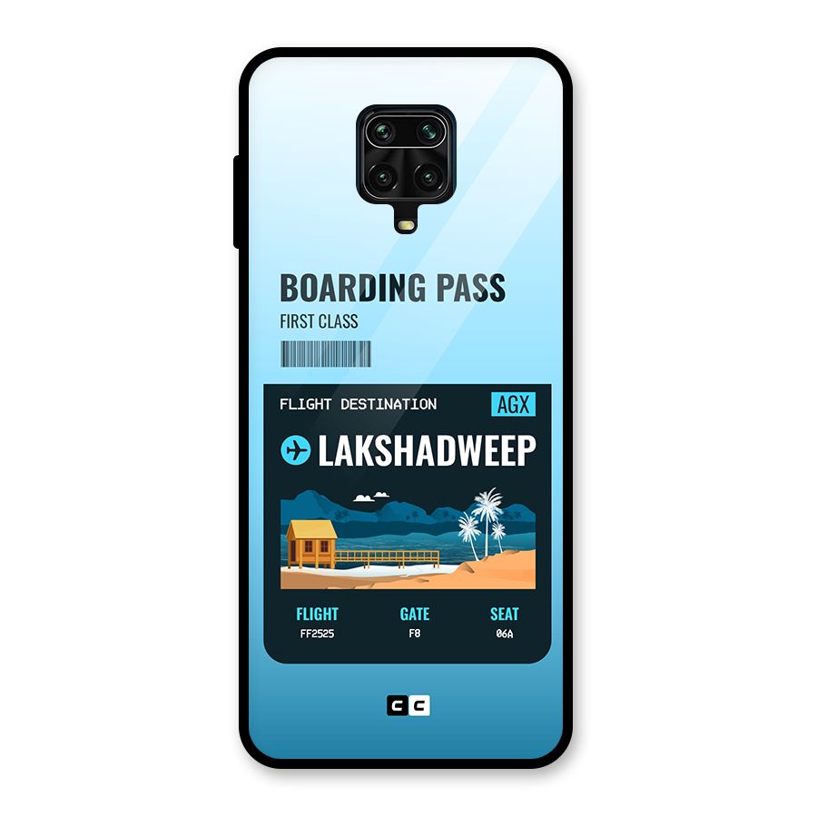 Lakshadweep Boarding Pass Glass Back Case for Redmi Note 9 Pro