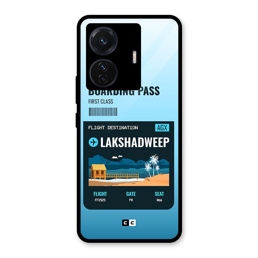 Lakshadweep Boarding Pass Glass Back Case for Vivo T1 Pro