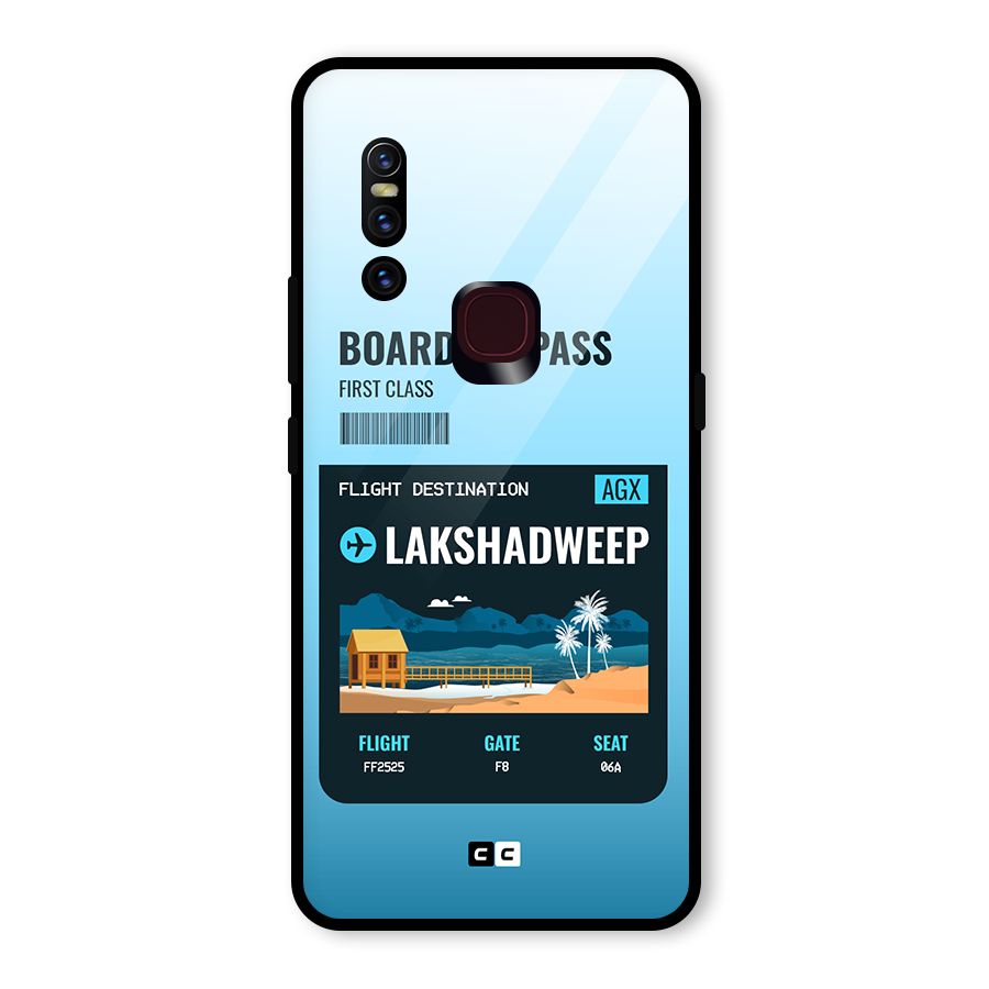 Lakshadweep Boarding Pass Glass Back Case for Vivo V15