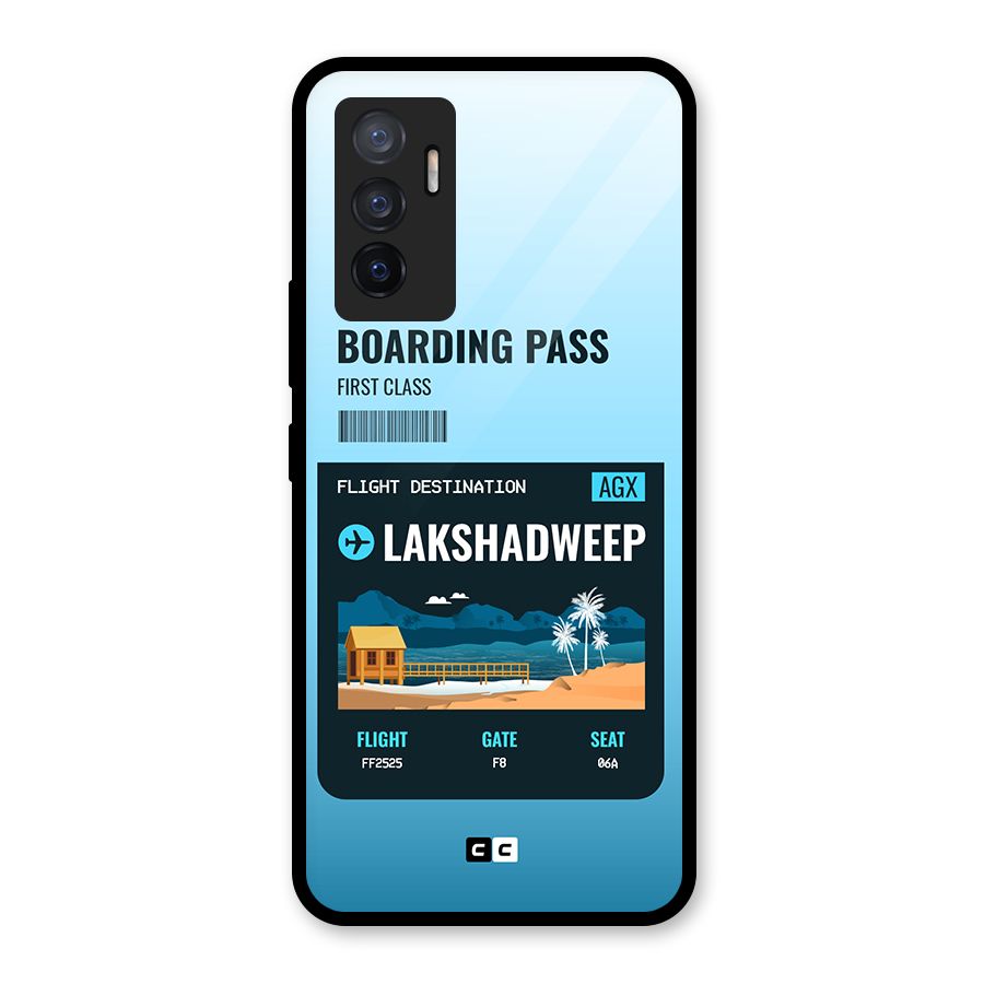 Lakshadweep Boarding Pass Glass Back Case for Vivo V23e