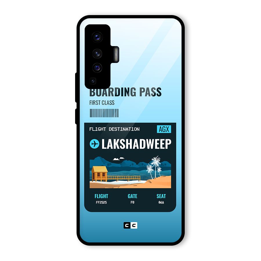 Lakshadweep Boarding Pass Glass Back Case for Vivo X50
