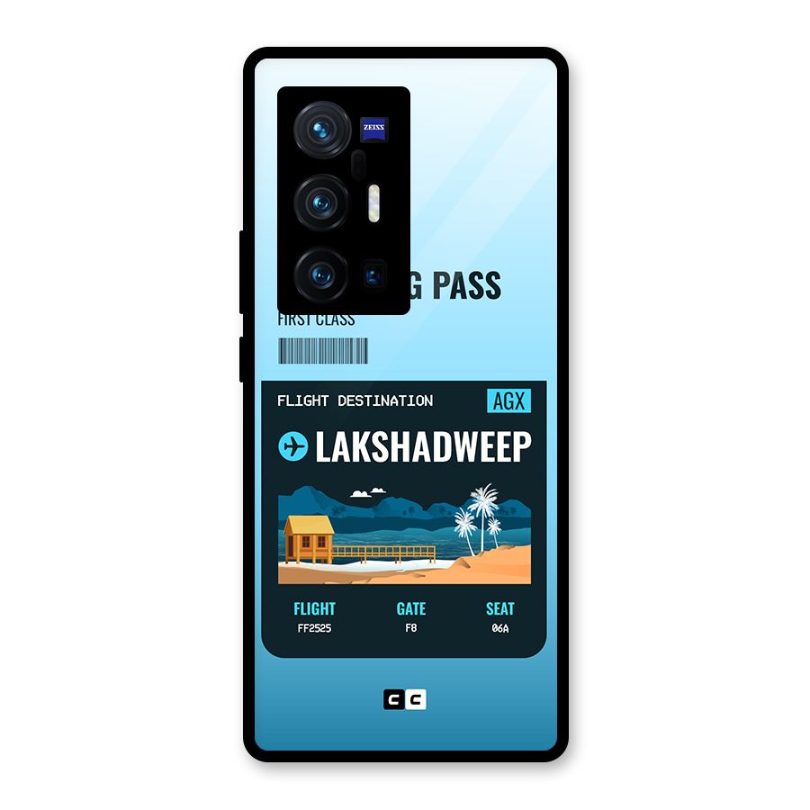 Lakshadweep Boarding Pass Glass Back Case for Vivo X70 Pro Plus