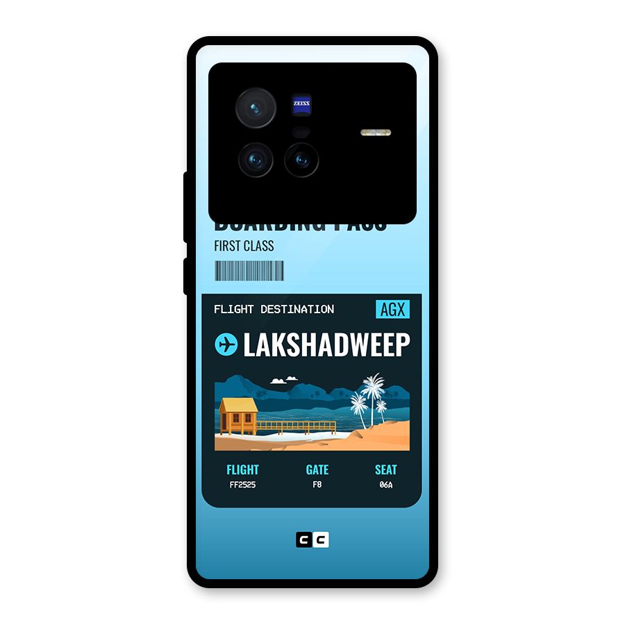 Lakshadweep Boarding Pass Glass Back Case for Vivo X80