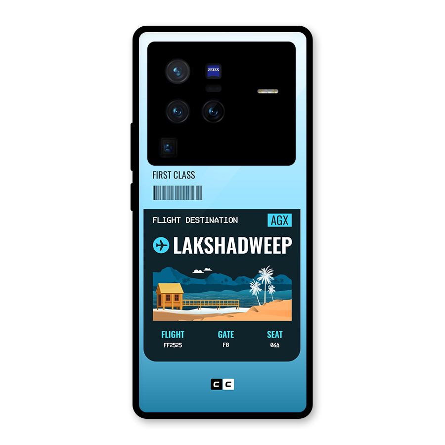 Lakshadweep Boarding Pass Glass Back Case for Vivo X80 Pro