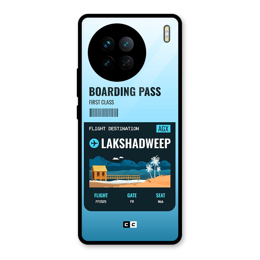 Lakshadweep Boarding Pass Glass Back Case for Vivo X90