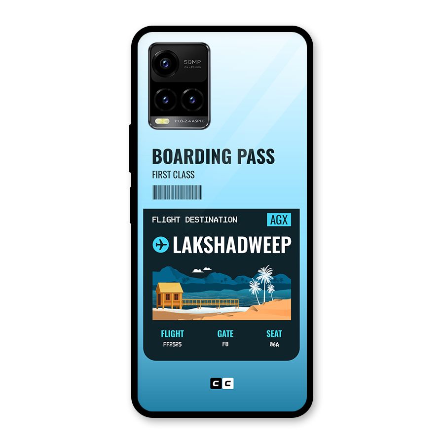 Lakshadweep Boarding Pass Glass Back Case for Vivo Y21G