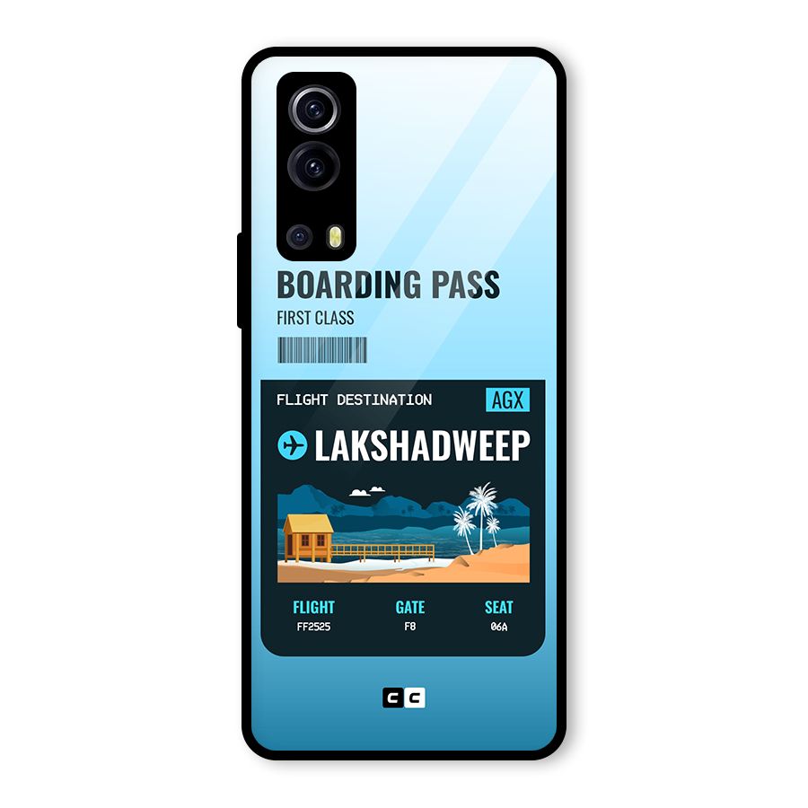 Lakshadweep Boarding Pass Glass Back Case for Vivo iQOO Z3