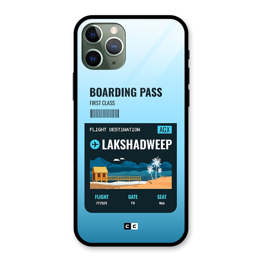Lakshadweep Boarding Pass Glass Back Case for iPhone 11 Pro