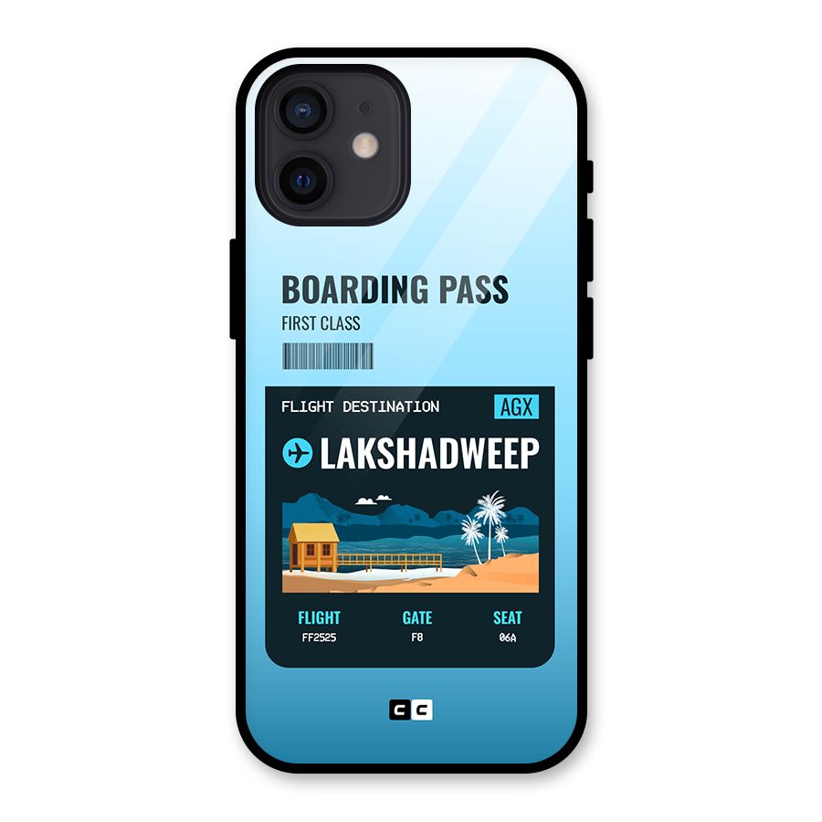 Lakshadweep Boarding Pass Glass Back Case for iPhone 12