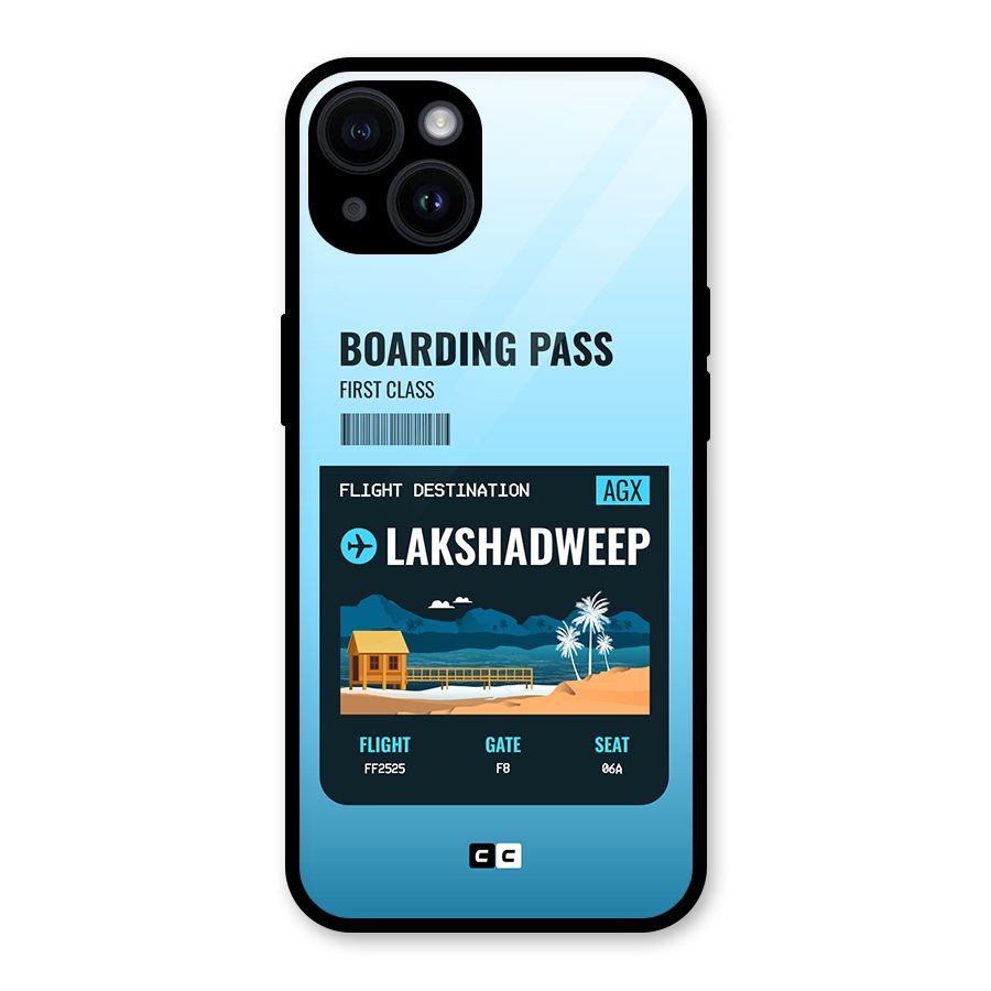 Lakshadweep Boarding Pass Glass Back Case for iPhone 14