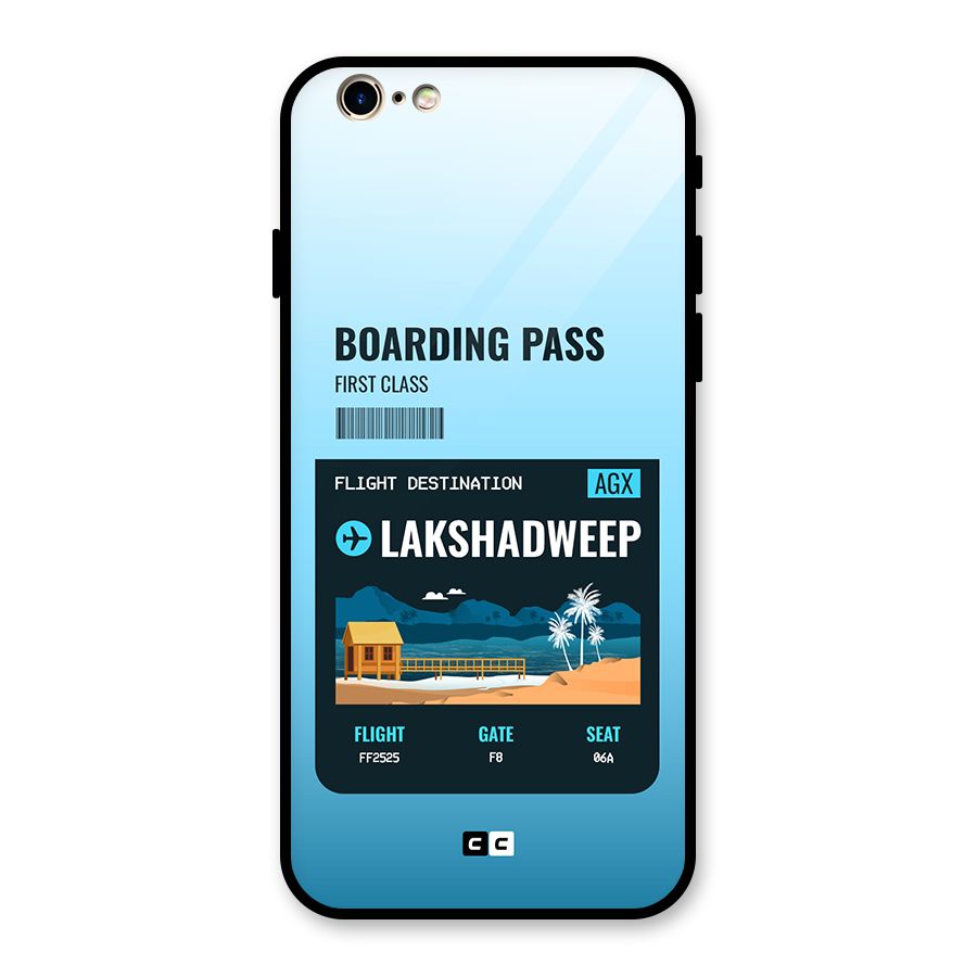 Lakshadweep Boarding Pass Glass Back Case for iPhone 6 6S