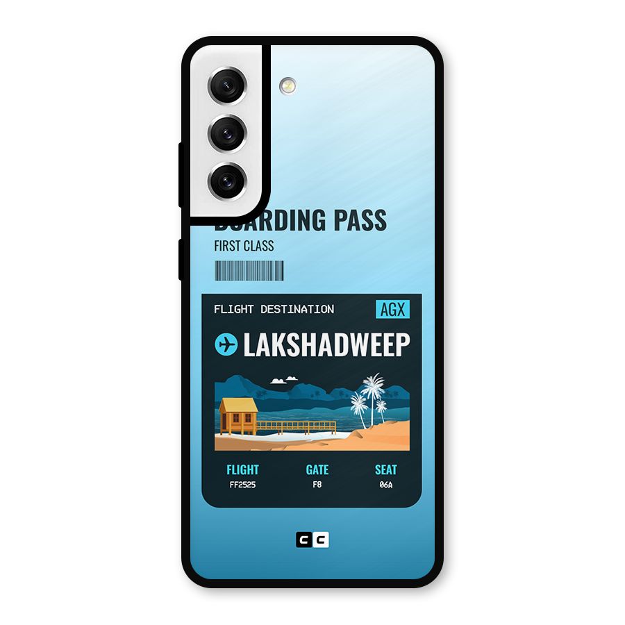 Lakshadweep Boarding Pass Metal Back Case for Galaxy S21 FE 5G