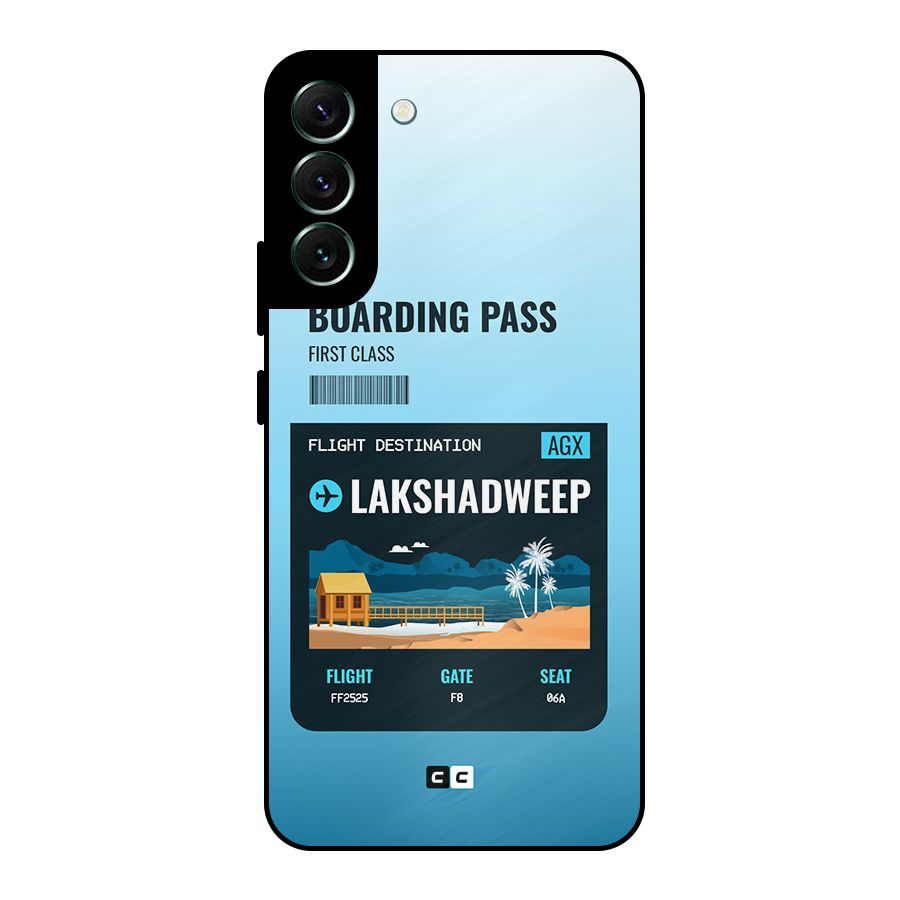 Lakshadweep Boarding Pass Metal Back Case for Galaxy S22 Plus 5G