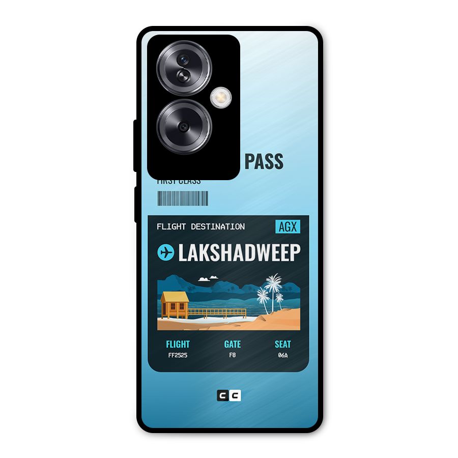Lakshadweep Boarding Pass Metal Back Case for Oppo A79 5G