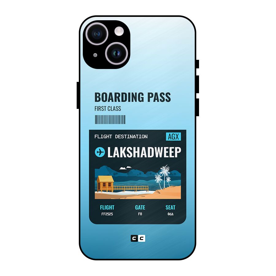 Lakshadweep Boarding Pass Metal Back Case for iPhone 14 Plus