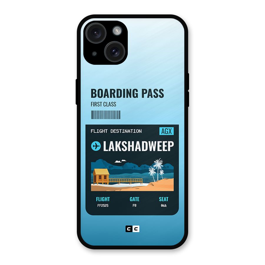 Lakshadweep Boarding Pass Metal Back Case for iPhone 15 Plus