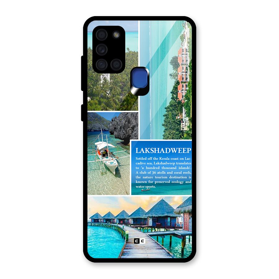 Lakshadweep Collage Glass Back Case for Galaxy A21s