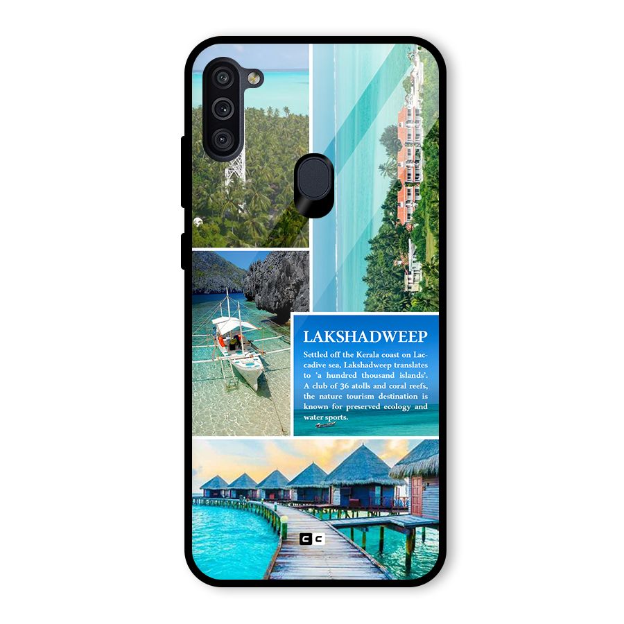 Lakshadweep Collage Glass Back Case for Galaxy M11