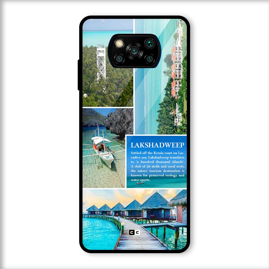 Lakshadweep Collage Glass Back Case for Poco X3