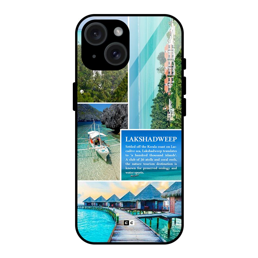 Lakshadweep Collage Glass Back Case for iPhone 15