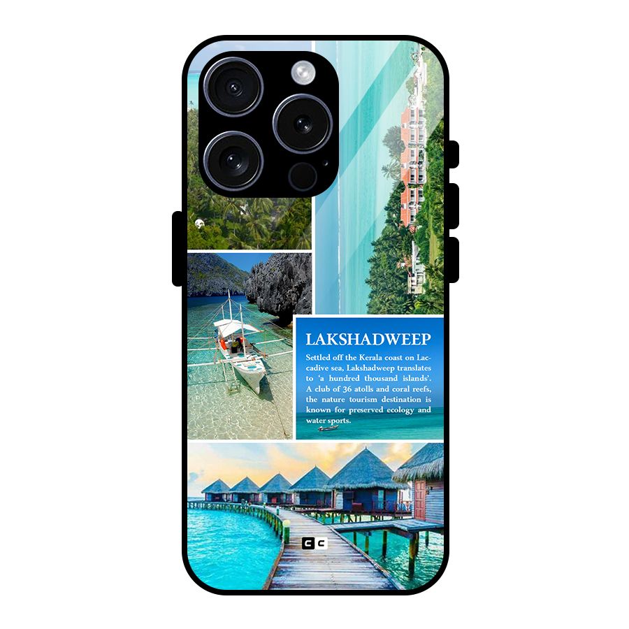 Lakshadweep Collage Glass Back Case for iPhone 15 Pro