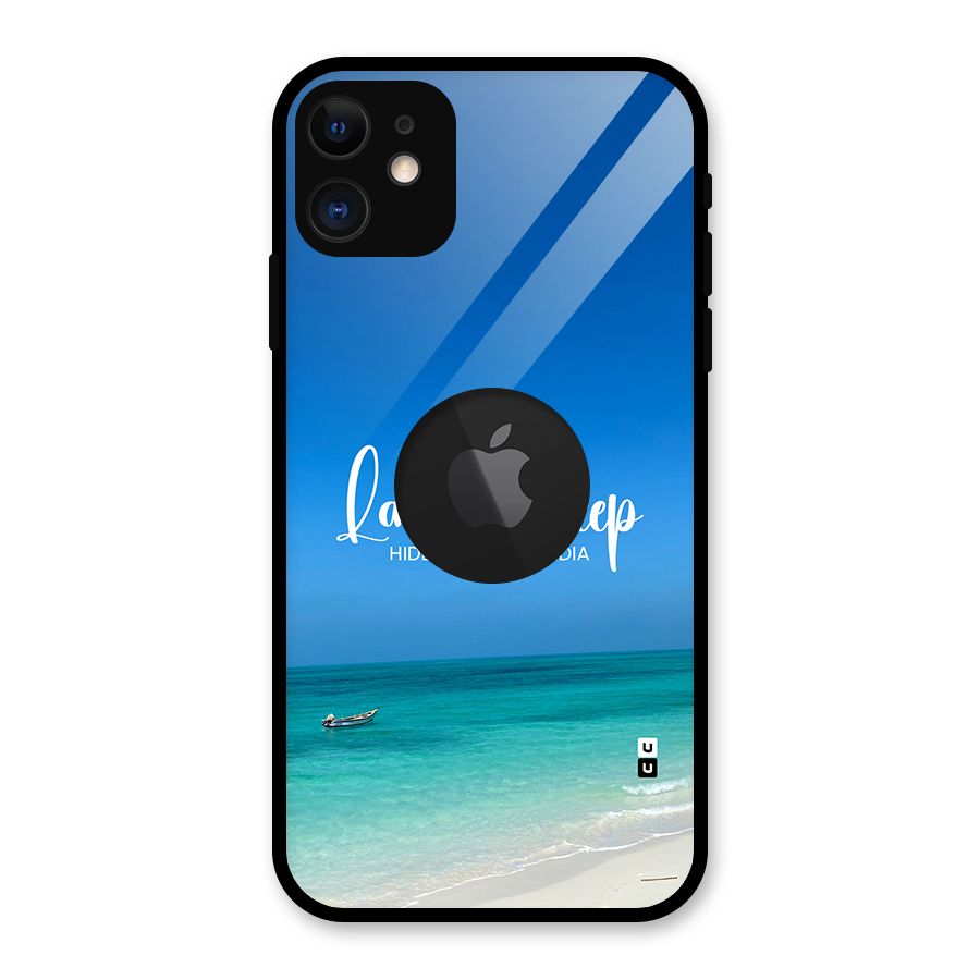 Lakshadweep Hidden Gem Glass Back Case for iPhone 11 Logo Cut