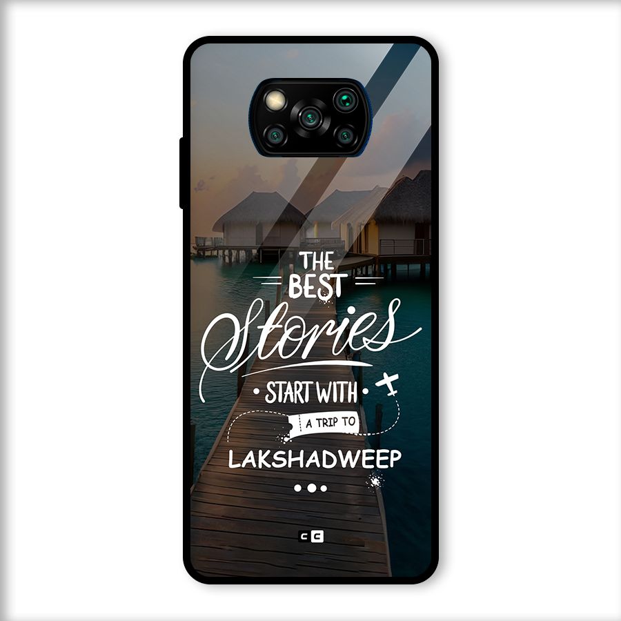 Lakshadweep Stories Glass Back Case for Poco X3