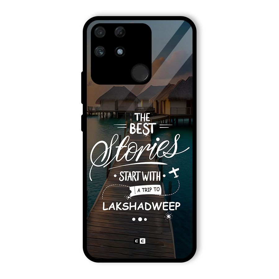 Lakshadweep Stories Glass Back Case for Realme Narzo 50A