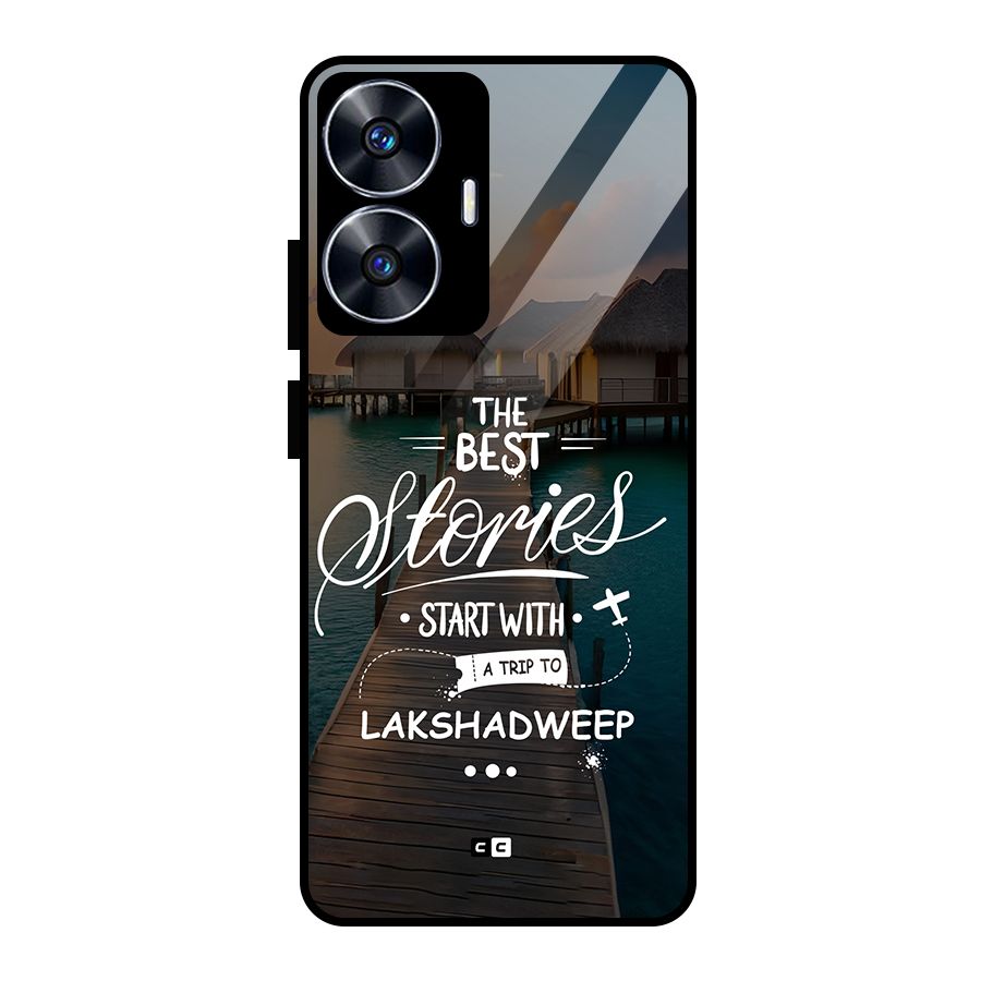 Lakshadweep Stories Glass Back Case for Realme Narzo N55