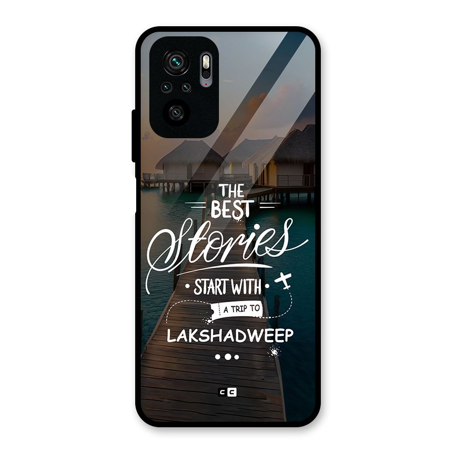 Lakshadweep Stories Glass Back Case for Redmi Note 11 SE