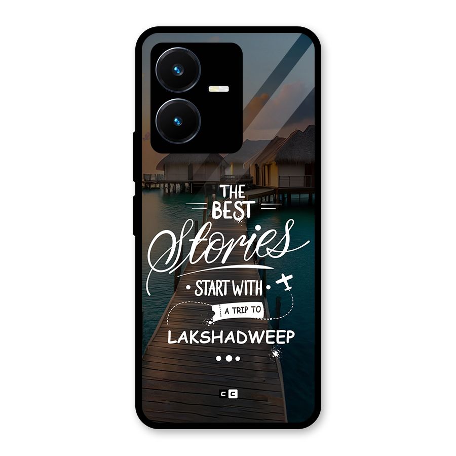 Lakshadweep Stories Glass Back Case for Vivo Y22