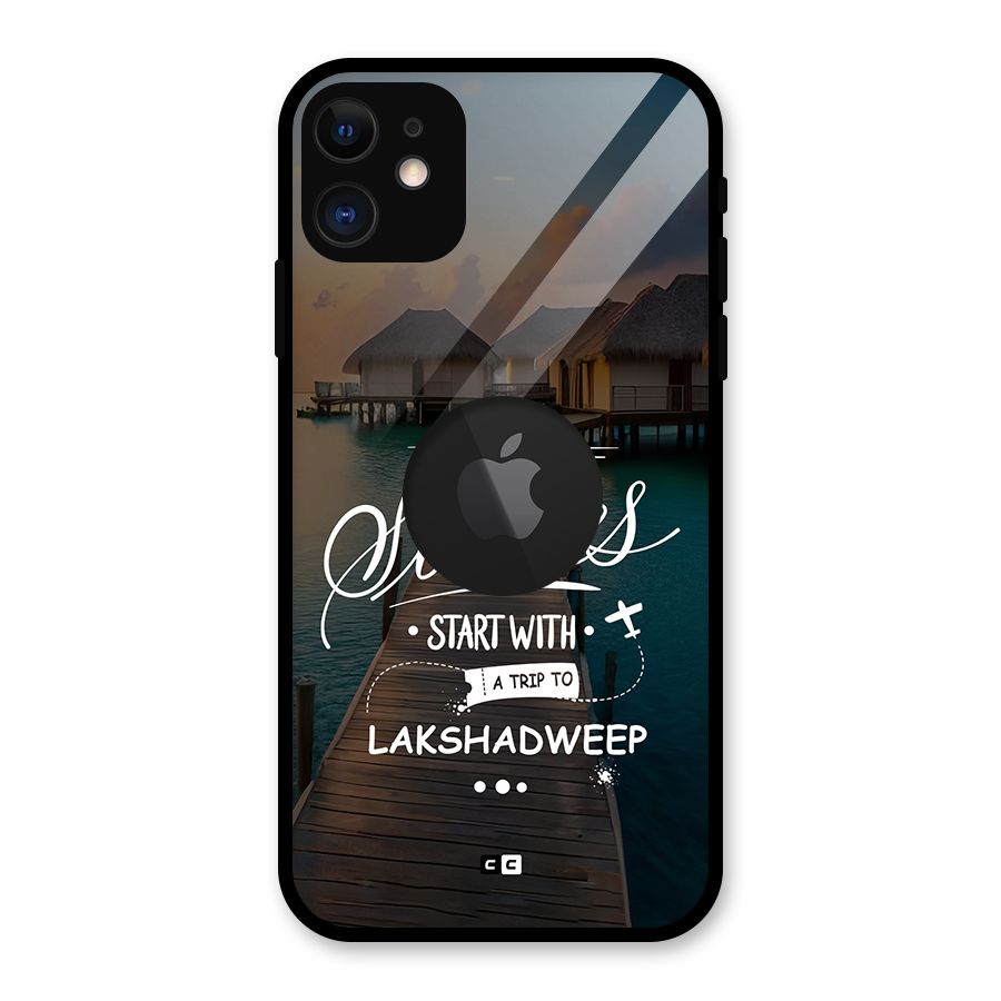 Lakshadweep Stories Glass Back Case for iPhone 11 Logo Cut