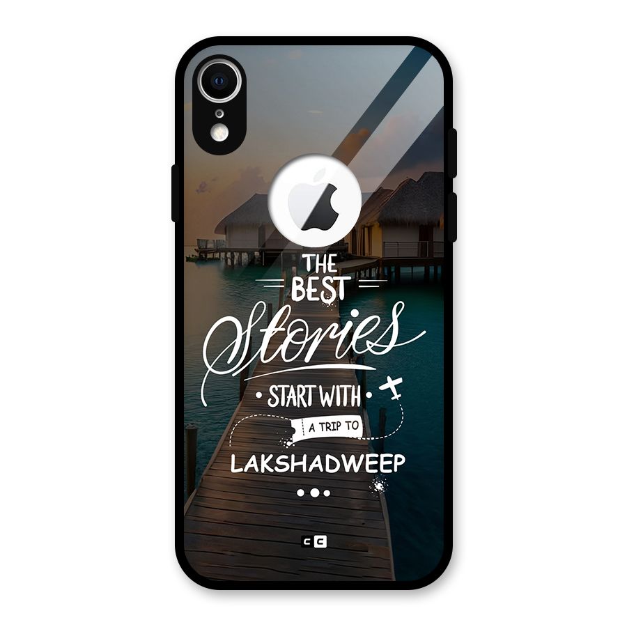 Lakshadweep Stories Glass Back Case for iPhone XR Logo Cut