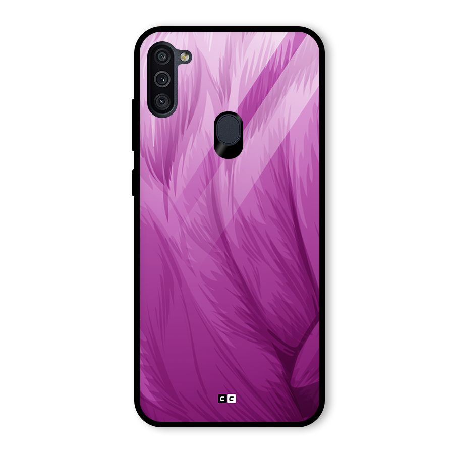 Lavender Furrs Glass Back Case for Galaxy M11