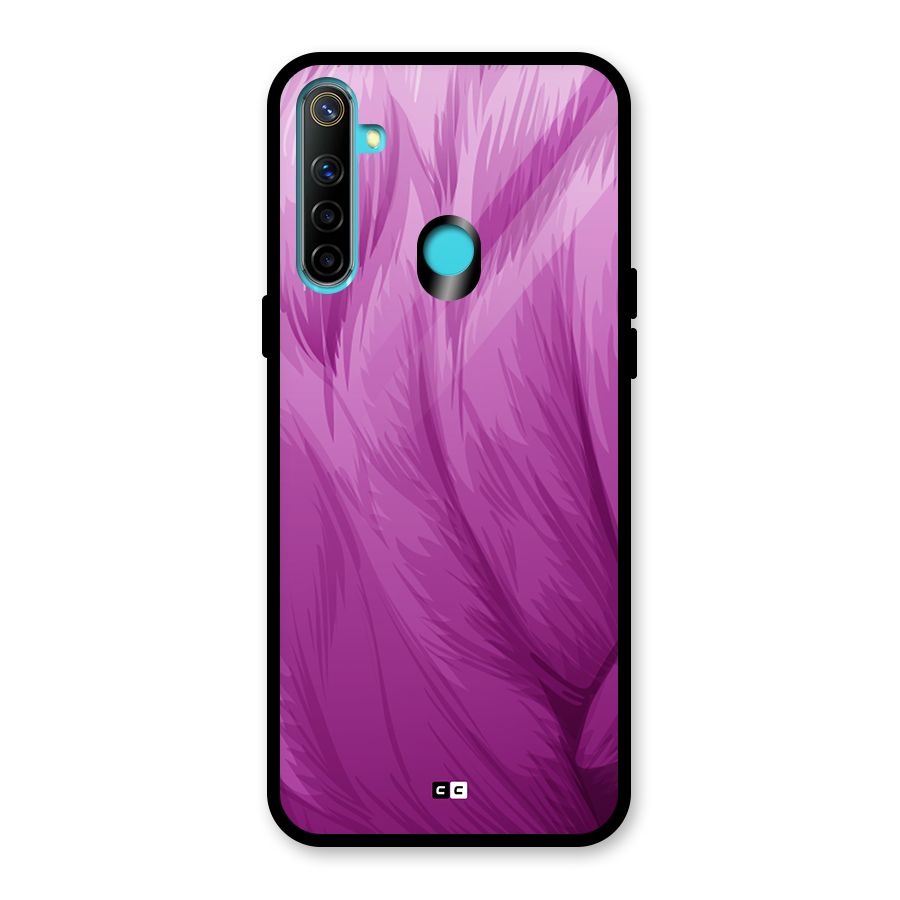 Lavender Furrs Glass Back Case for Realme 5i