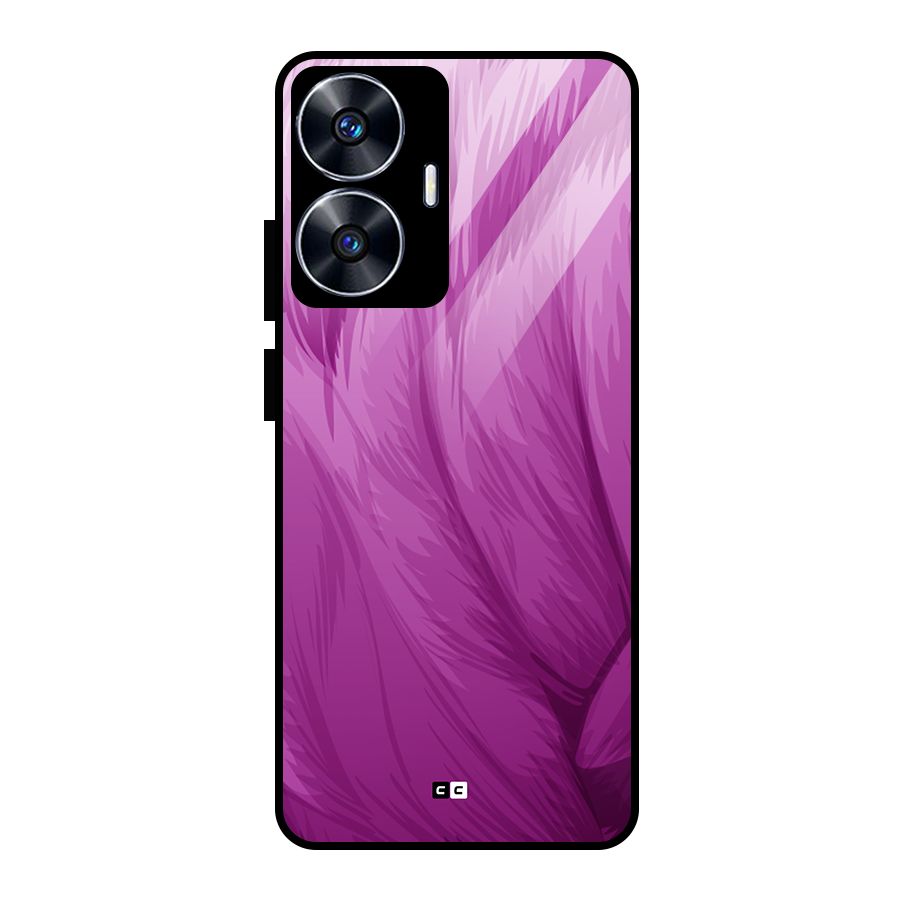 Lavender Furrs Glass Back Case for Realme Narzo N55