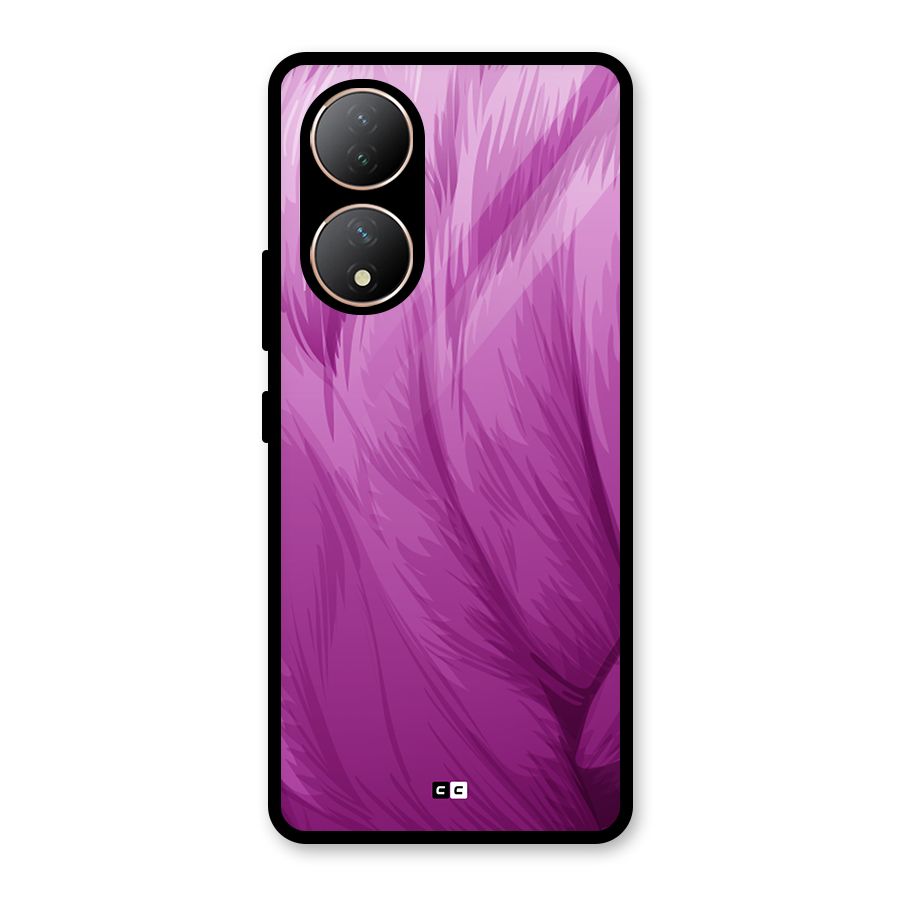 Lavender Furrs Glass Back Case for Vivo T2