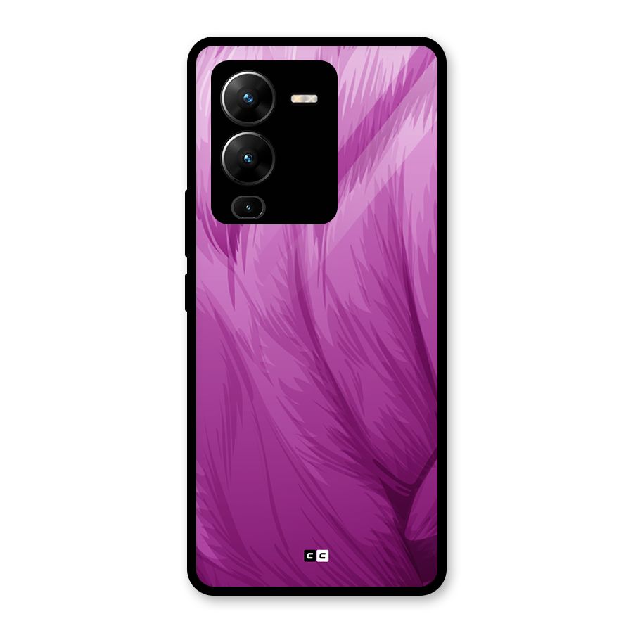 Lavender Furrs Glass Back Case for Vivo V25 Pro